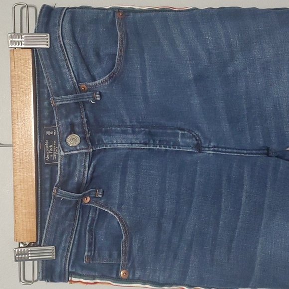 Abercrombie & Fitch Jeans Womens Size 6 Blue Multi-color Side Stripe Fra… - Picture 5 of 13